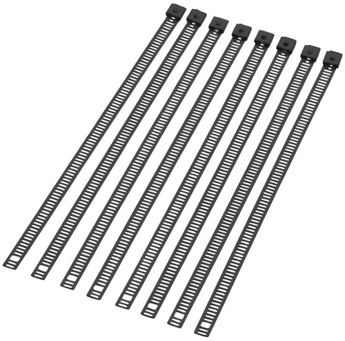 Moose Stainless Steel 8" Ladder-Style Black Cable Ties 8-Pack (2120-0643)