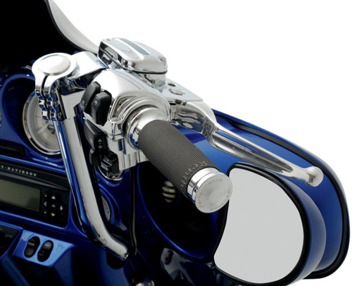 Performance Machine Chrome/Black Renthal Contour Motorcycle Grips (0063-2007-CH)