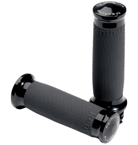 Performance Machine Black Renthal Contour Motorcycle Grips (0063-2007-B)