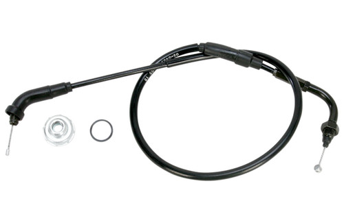 Motion Pro Black Throttle Pull Cable +3" Length w/Carb Cap (02-0489)