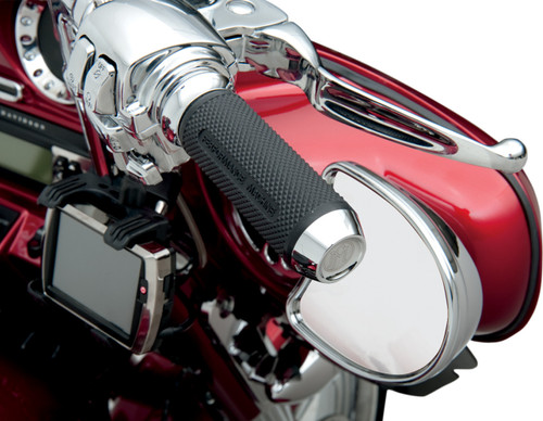 Performance Machine Elite Chrome Cable-Style Handlebar Grips (0063-2027-CH)