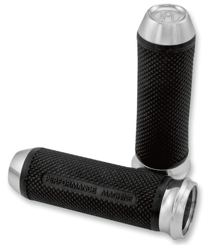 Performance Machine Elite Chrome Cable-Style Handlebar Grips (0063-2027-CH)