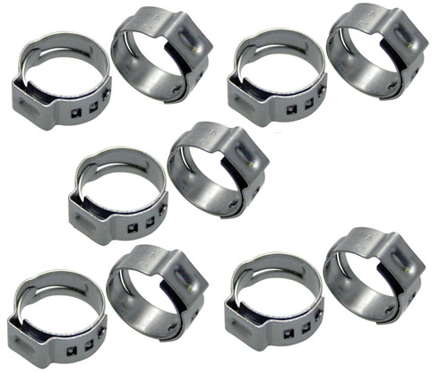 Motion Pro 17.0-21.0mm (9mm Wide) Stepless Ear Clamps 10 Pack (11-0066)