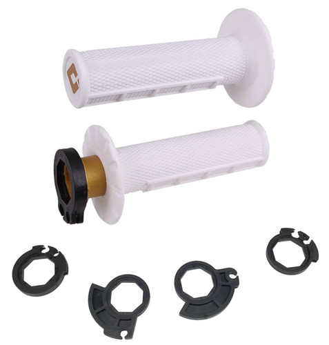 ODI MX V2 Lock-On Grips | Half Waffle | Twist Throttle | White (H36HWW)