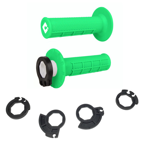 ODI MX V2 Lock-On Grips | Half Waffle | Twist Throttle | Fluo Green (H36HWN)