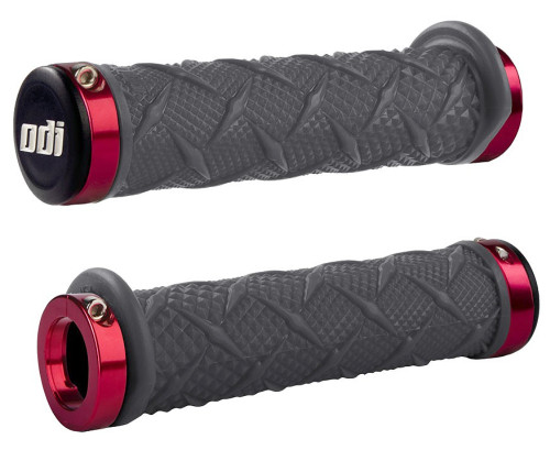 ODI X-treme ATV Lock-On Graphite/Red Thumb Throttle Grips (J30XTH-R)