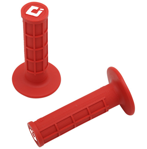 ODI Ruffian MX Single-Ply Half Waffle Red Twist Throttle Grips (H01RFR)