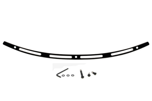 Memphis Shades Stainless Steel Windshield Trim Black w/Slots (MEB0945)