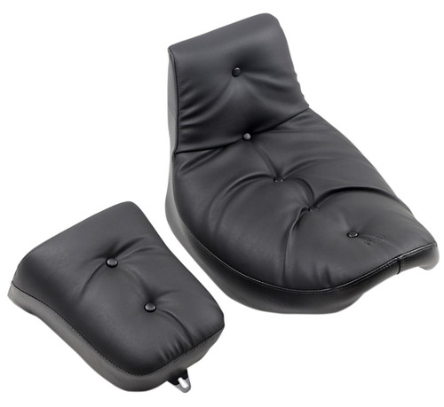 Mustang Duke Pillow Top 2-Piece Regal Black Motorcycle Seat (75083)