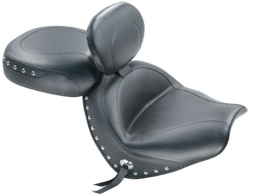 Mustang 2-Piece Wide Touring Seat w/Driver Backrest Studded (79190)