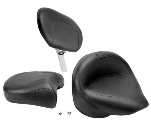 Mustang 2-Piece Wide Vintage Touring Seat w/Driver Backrest (79221)