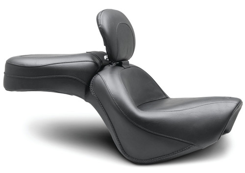 Mustang Wide Touring 1pc Black Seat w/Driver Backrest (79417)