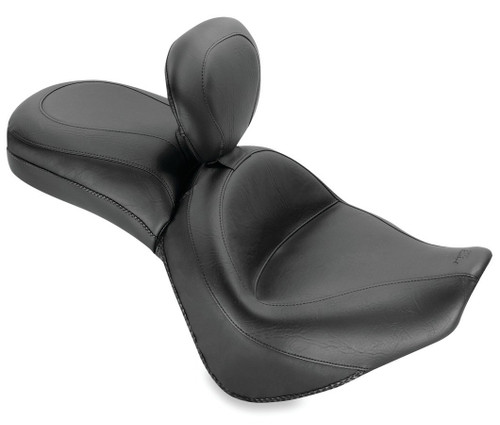 Mustang Wide Touring 1pc Black Seat w/Driver Backrest (79417)