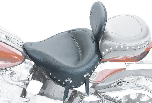 Mustang Wide Studded Solo Seat w/Driver Backrest (79120)