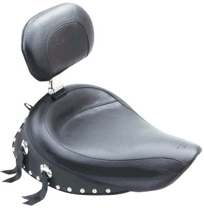Mustang Wide Studded Solo Seat w/Driver Backrest (79439)