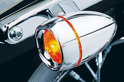 Kuryakyn Deep Dish Signal Bezels Chrome w/Amber Lens Rear (2268)