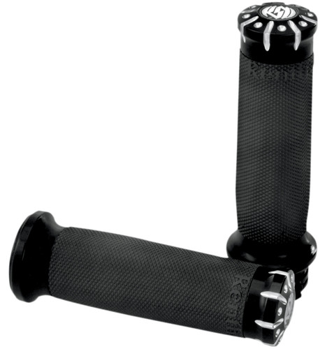 RSD Chrono Black Contrast Cut Throttle by Wire Handlebar Grips (0063-2037-BM)