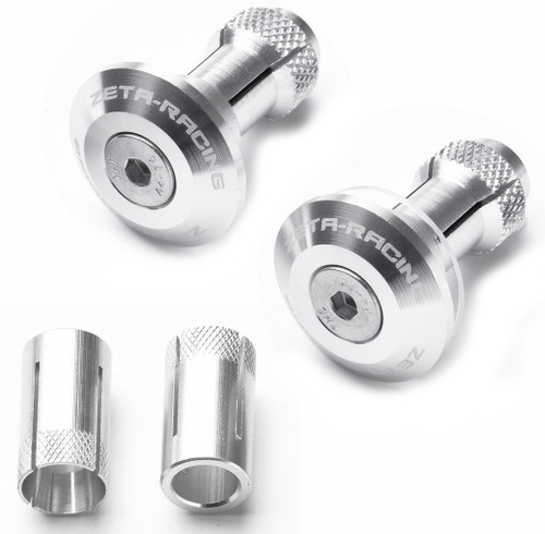 Zeta Silver 35mm O.D. Bar End Plugs (ZE48-7101)