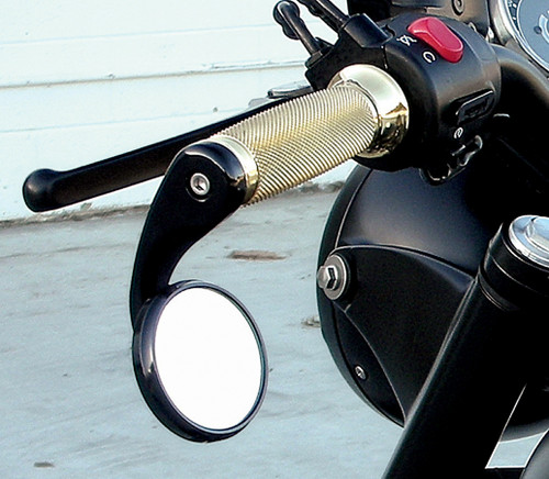 Todds Shooter Left Black Bar End Mirror (BSML-2)
