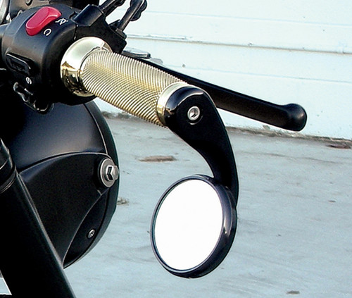 Todds Shooter Right Black Bar End Mirror (BSMR-2)