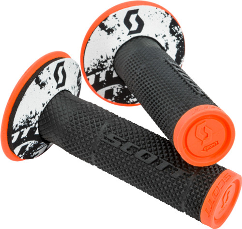 Scott SX II MX Neon Orange/Black Twist Throttle Grips + Donuts (219624-5857)