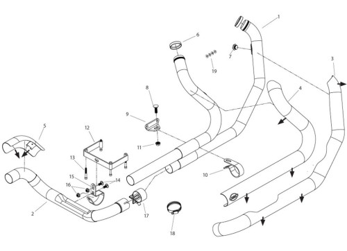 S&S Power Tune Dual Chrome Headers for '95-08 FL Touring/Tri-Glide (550-0003A)