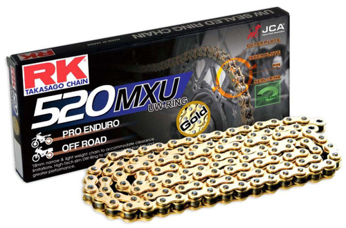 RK GB520MXU Sealed Racing UW-Ring Gold Chain 120 Links (GB520MXU-120)