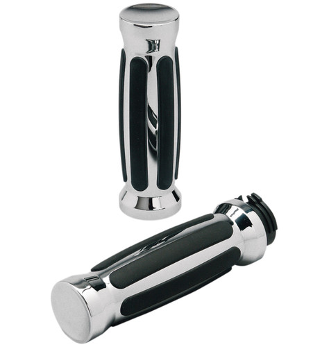 Pro-One Chrome Straight Cruiser Grips Vulcan/V-Star/Intruder/Boulevard (802430)