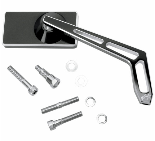 Pro-One Black Billet Aluminum Rectangular Weekend Warror Right Mirror (102470B)