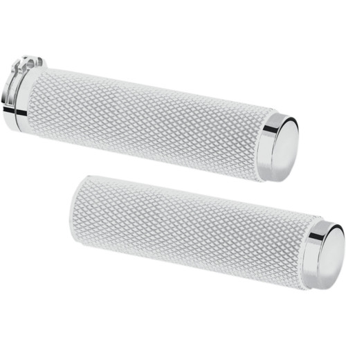 Pingel Billet Chrome Knurled Handlebar Grips (62196)
