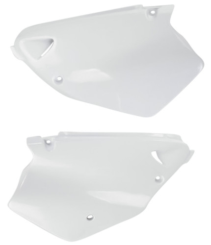 UFO White Plastic Rear Side Panels for '96-01 Yamaha YZ125/YZ250 (YA02899#046)
