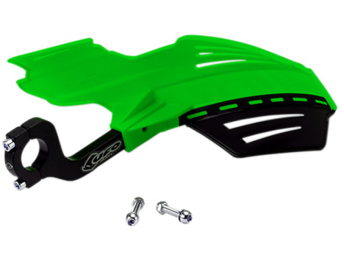 UFO Vulcan Green/Black Plastic Motocross Handguards (PM01650#026)