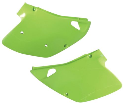 UFO Green Plastic Rear Side Panels for '92-93 Kawasaki KX125/KX250 (KA02745#026)