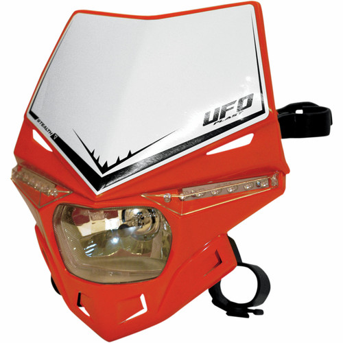 UFO Stealth LED Headlight & Red/White Front Number Plate System (PF01715#070)