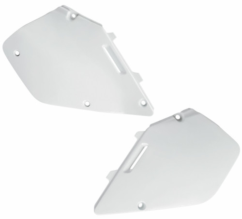 UFO White Plastic Rear Side Panels for '96-00 Suzuki RM125/RM250 (SU02959#041)