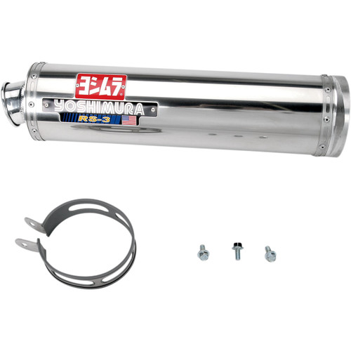 Yoshimura RS-3 Bolt-On Exhaust Muffler - Stainless Street Series (1108455)