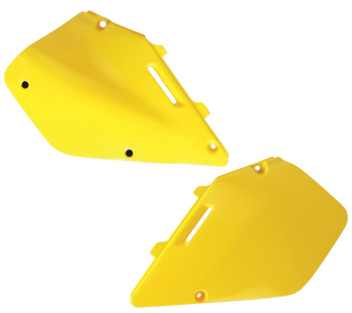 UFO Yellow Plastic Rear Side Panels for '96-00 Suzuki RM125/RM250 (SU02959#101)