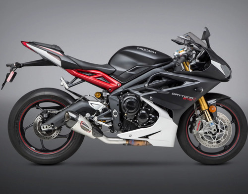 Yoshimura Alpha-T Slip-On Exhaust Muffler | Stainless | Daytona 675 (19675BP520)
