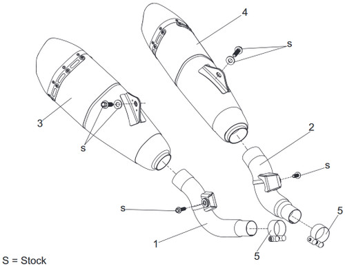 Yoshimura RS-9T Dual Slip-On Exhaust Muffler | Stainless/Carbon Tip (225832R520)