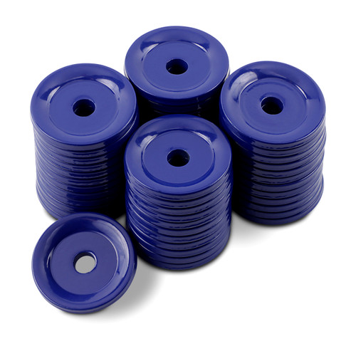 Woodys Round Grand Digger Blue Aluminum Backer Support Plates 48pk (ARG-3795-48)