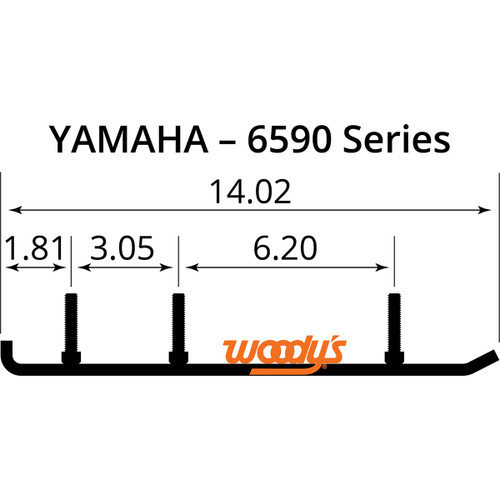 Woodys Extender Trail III Flat-Top 4" Carbide Wear Bar Runners (EYV3-6590)