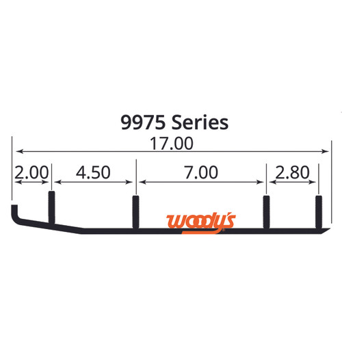 Woodys Ace 4" Carbide Wear Bar Runners (AA4-9975)