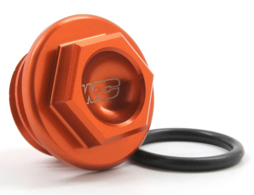 Works Connection Orange Aluminum Oil Filler Plug (24-020)