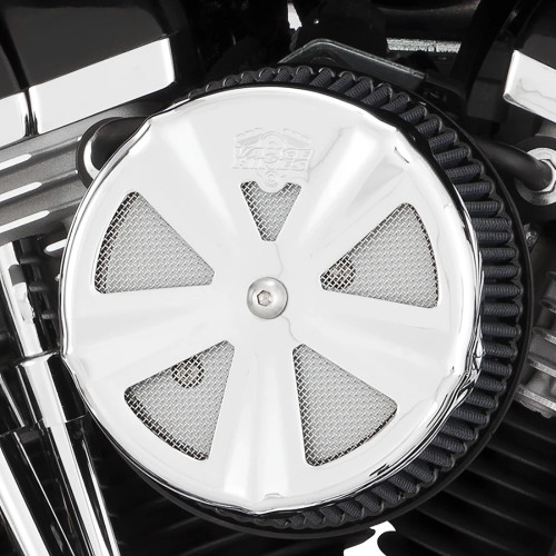 Vance & Hines VO2 Naked Air Intake Chrome Vented Air Filter Cover (71017)