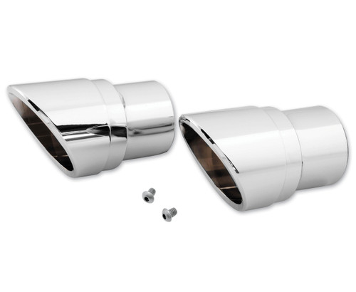 Vance & Hines Big Shots Staggered Exhaust Chrome Slash Billet End Caps (16917)