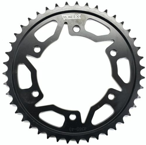 Vortex Steel Rear Sprocket Satin Black 43 Tooth (436S-43)