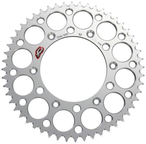 Renthal Ultralight Aluminum Rear Sprocket Silver 52 Tooth (224U-520-52GPSI)
