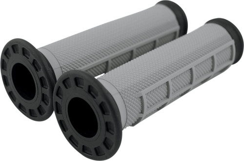 Renthal Dual Compound 1/2 Waffle Thumb Throttle Black/Gray Grips (G168)