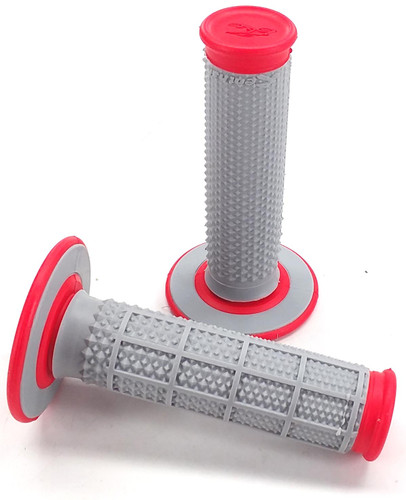 Renthal Dual Compound Tapered 1/2 Waffle Red/Gray Grips (G163)