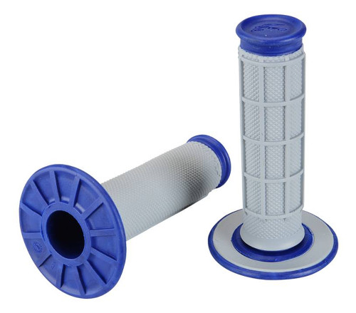 Renthal Dual-Compound Half Waffle Blue/Gray Handlebar Grips (G157)